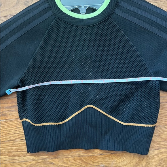 BEYONCE & ADIDAS Collab IVY PARK Knit Crop Top Stretch Black Lime Green NWT Sz M - Picture 13 of 15
